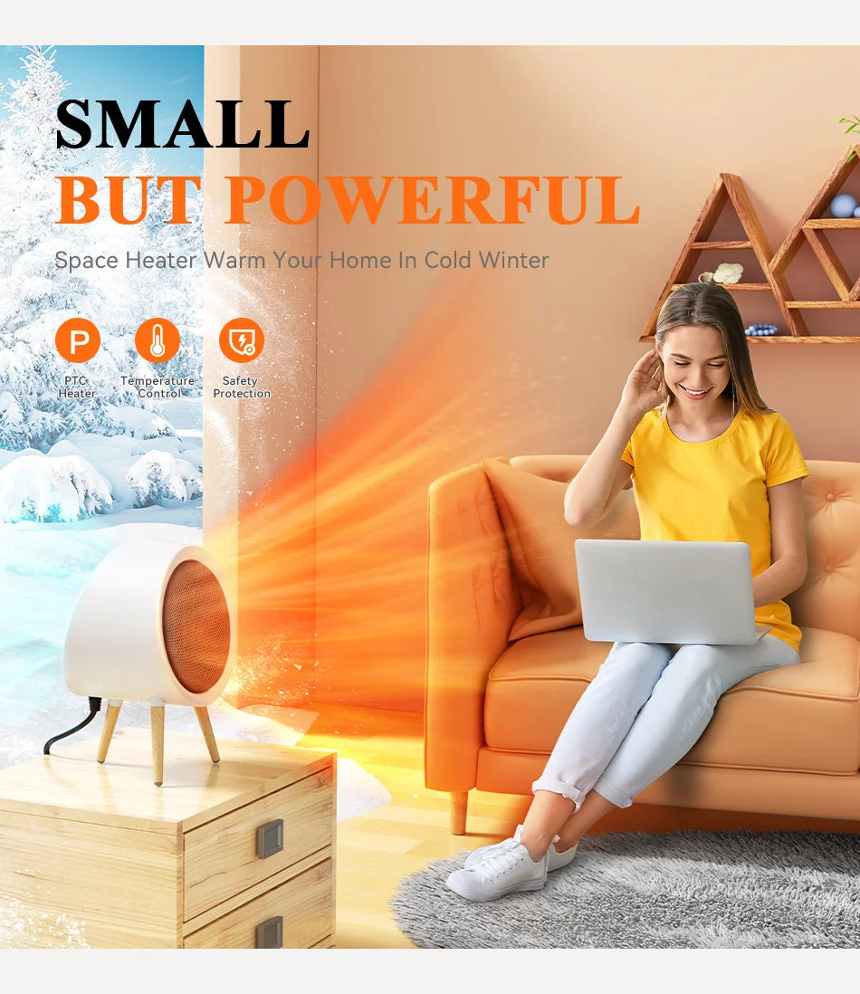GAIATOP Heater For Home Electric Fan Heater Home Heaters Energy Saving Bedroom Heating For Office Space Heater Heater Portable