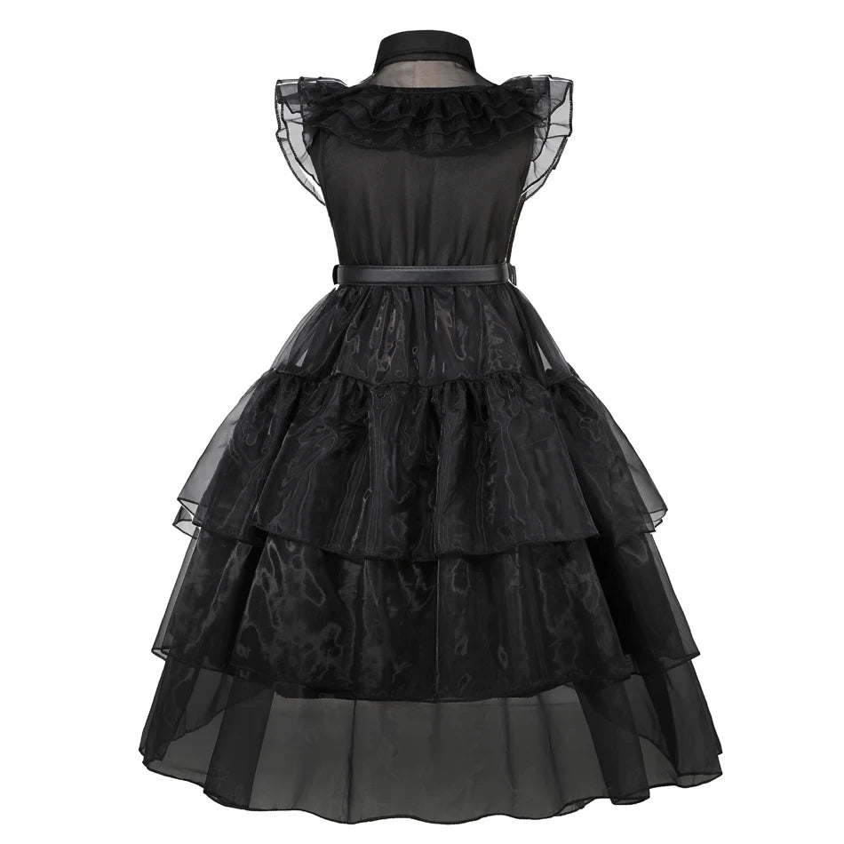 Halloween Costume For Girls Adams Cosplay Black Dress Costumes Gothic Dresses Children Clothes Party