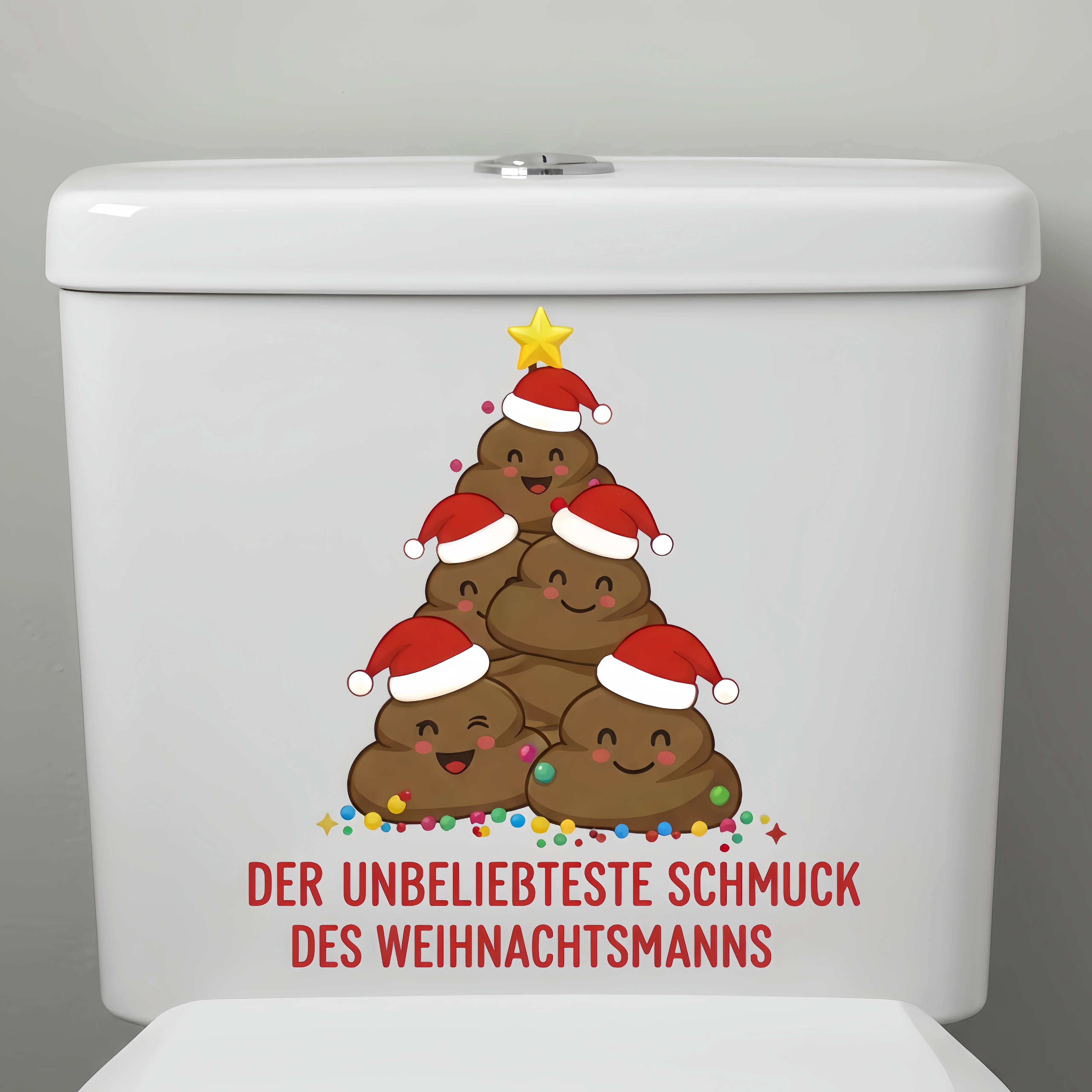 Self-adhesive waterproof stickers poof tree bathroom decoration Christmas toilet lid easy to install/remove