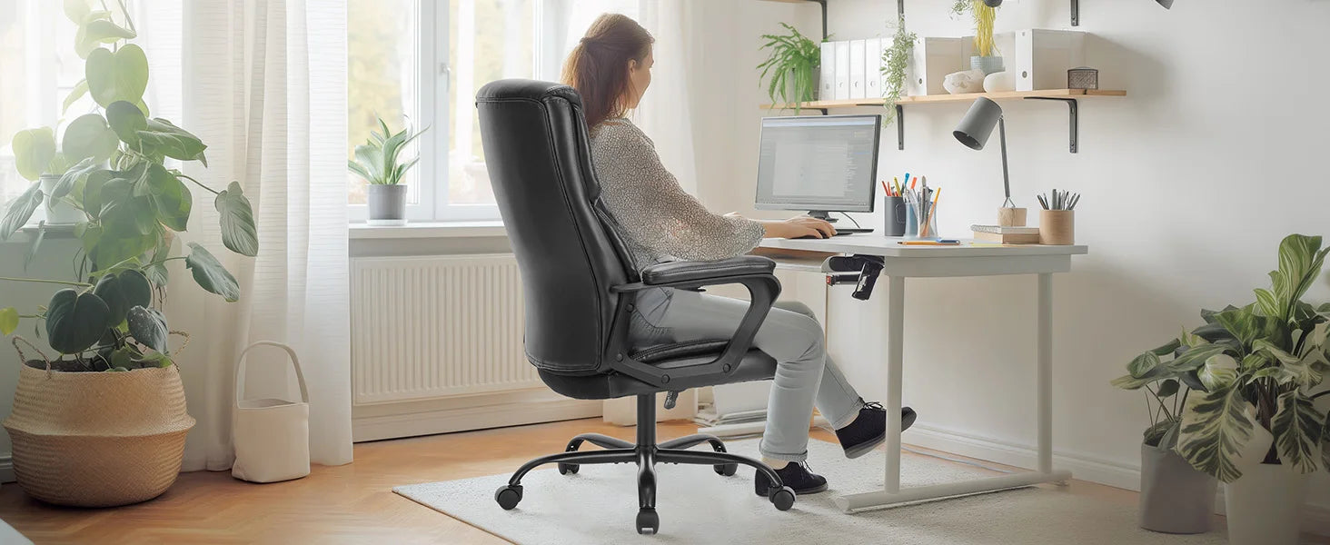 JHK Ergonomic PU Leather Padded Armrest Living Room Rocking Gaming Chair Swivel Wheel With Lumbar Support Gaming Chairs