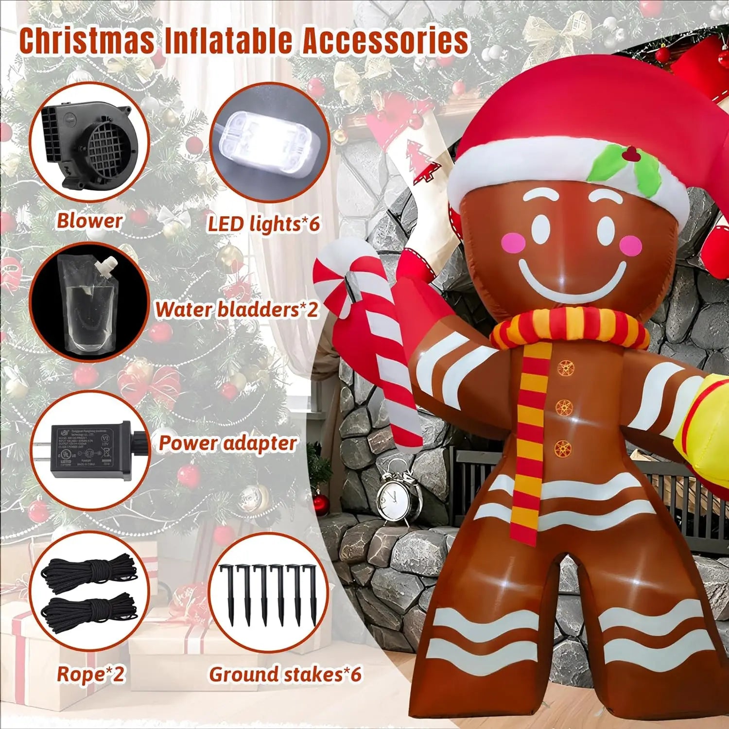 Christmas Inflatable Decoration Toy Built-in LED Lights Inflatable Model Ornament Xmas Party New Year Garden Indoor Outdoor Deco