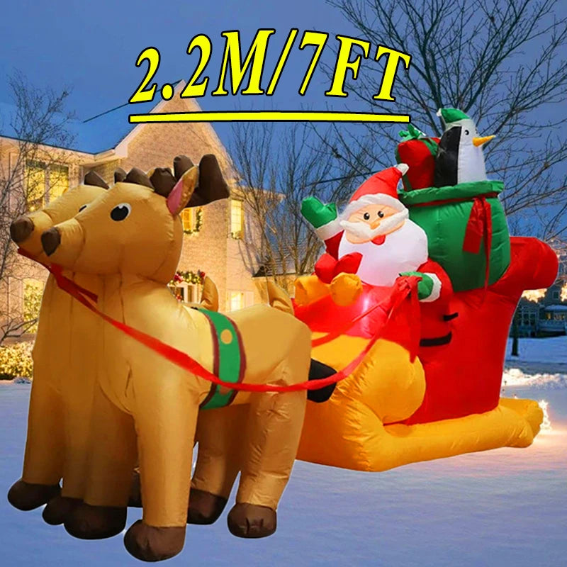 Christmas Inflatable Decoration Toy Built-in LED Lights Inflatable Model Ornament Xmas Party New Year Garden Indoor Outdoor Deco