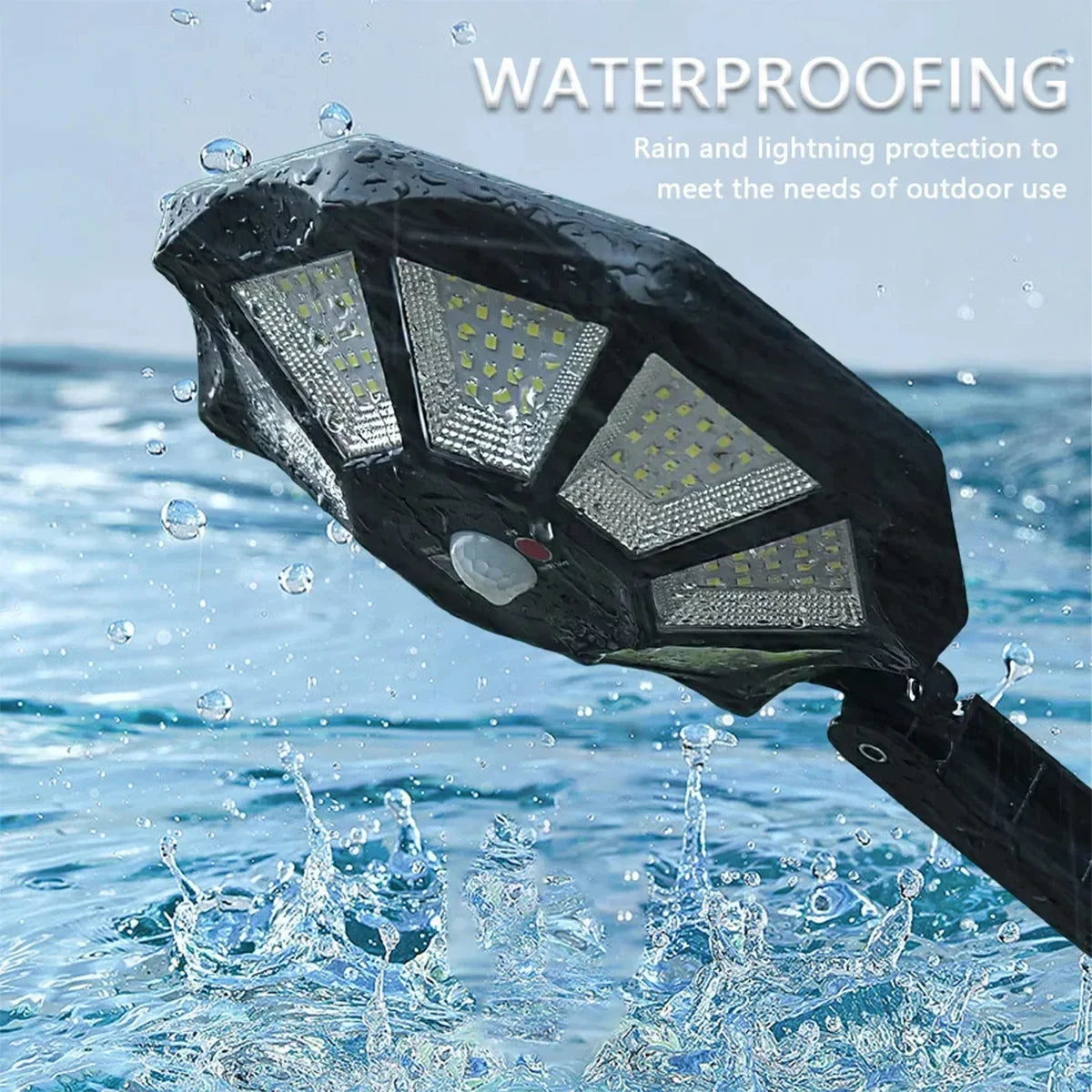 Solar Lights Outdoor Motion Sensor Lamp Powered Flood Outside Security Fence Wall Spotlights For Yard Pool Led Waterproof Garden