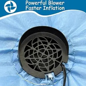 OurWarm 5FT Christmas Inflatable Snowman in Mug,Adorable Blue Snowman Blow Up Awaiting the Snow,for Yard Lawn Winter Inflatables