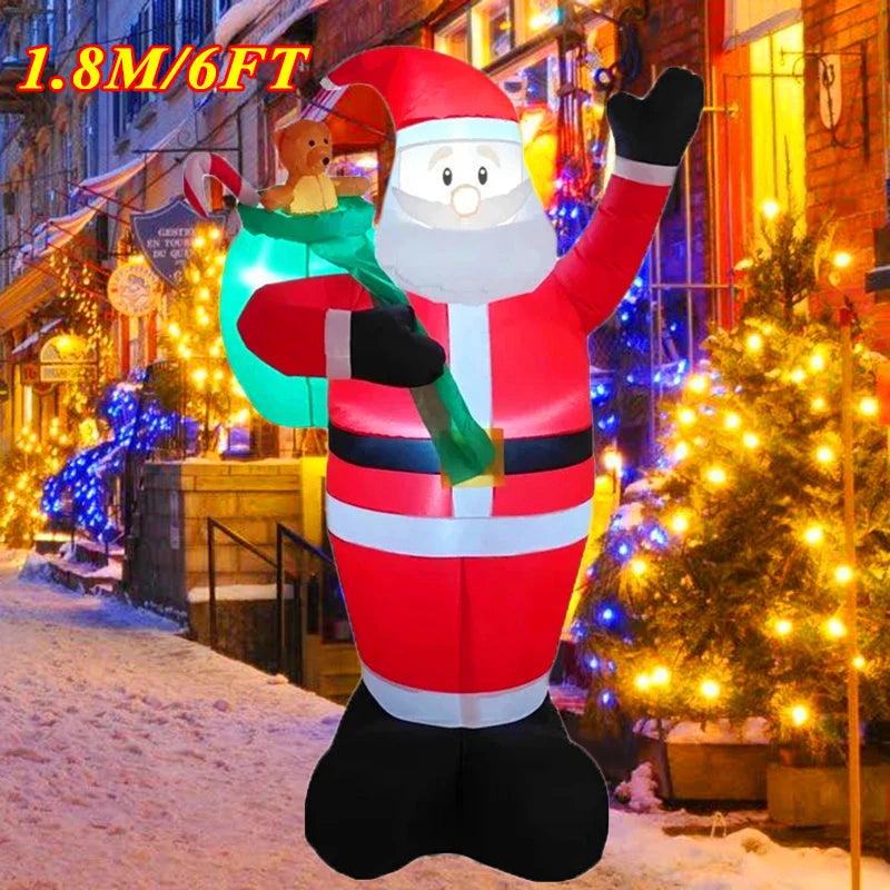 Christmas Inflatable Decoration Toy Built-in LED Lights Inflatable Model Ornament Xmas Party New Year Garden Indoor Outdoor Deco