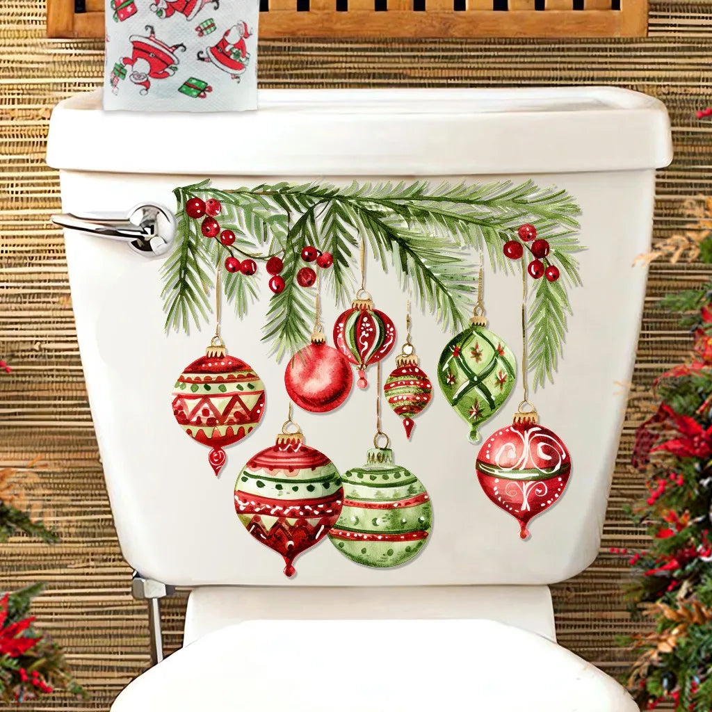 Cartoon Christmas Toilet Stickers Xmas Tree Snowman Santa Claus Stickers Merry Christmas Decor Noel Happy New Year 2026