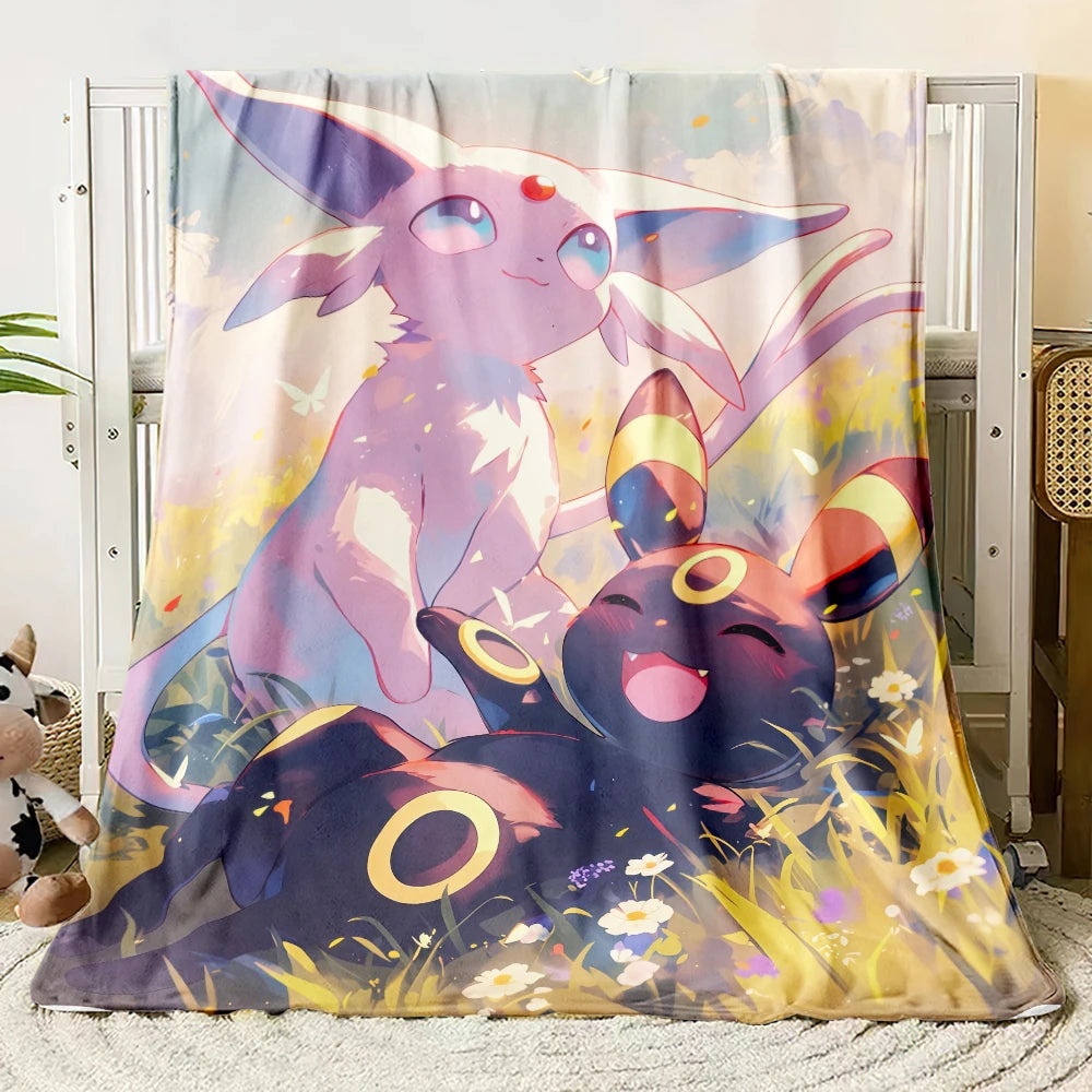 Pok É Mon Themed Printed Flannel Blanket for Bedrooms, Living Rooms, Sofas Blankets, Offices, Lunch Breaks, Picnics, Etc
