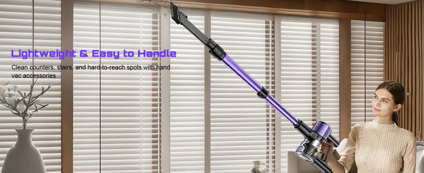 Cordless Handheld Vacuum Cleaner,40KPA,Touch Screen,Smart Dust Sensor,Auto Speed Control for Home Bed/Carpet/Pet Hair/Hard Floor