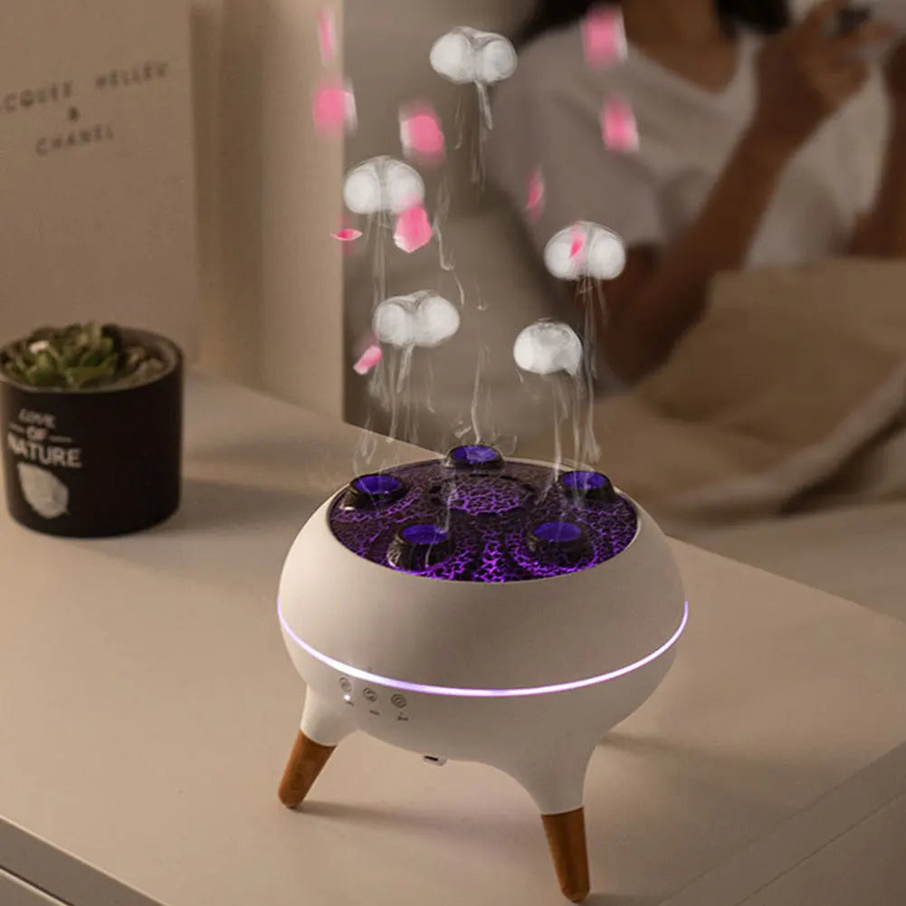 New Dynamic Jellyfish Air Humidifier 250ml Essential Oil Diffuser Remote Control Bedroom Humidifier With 7 Colorful Night Lights