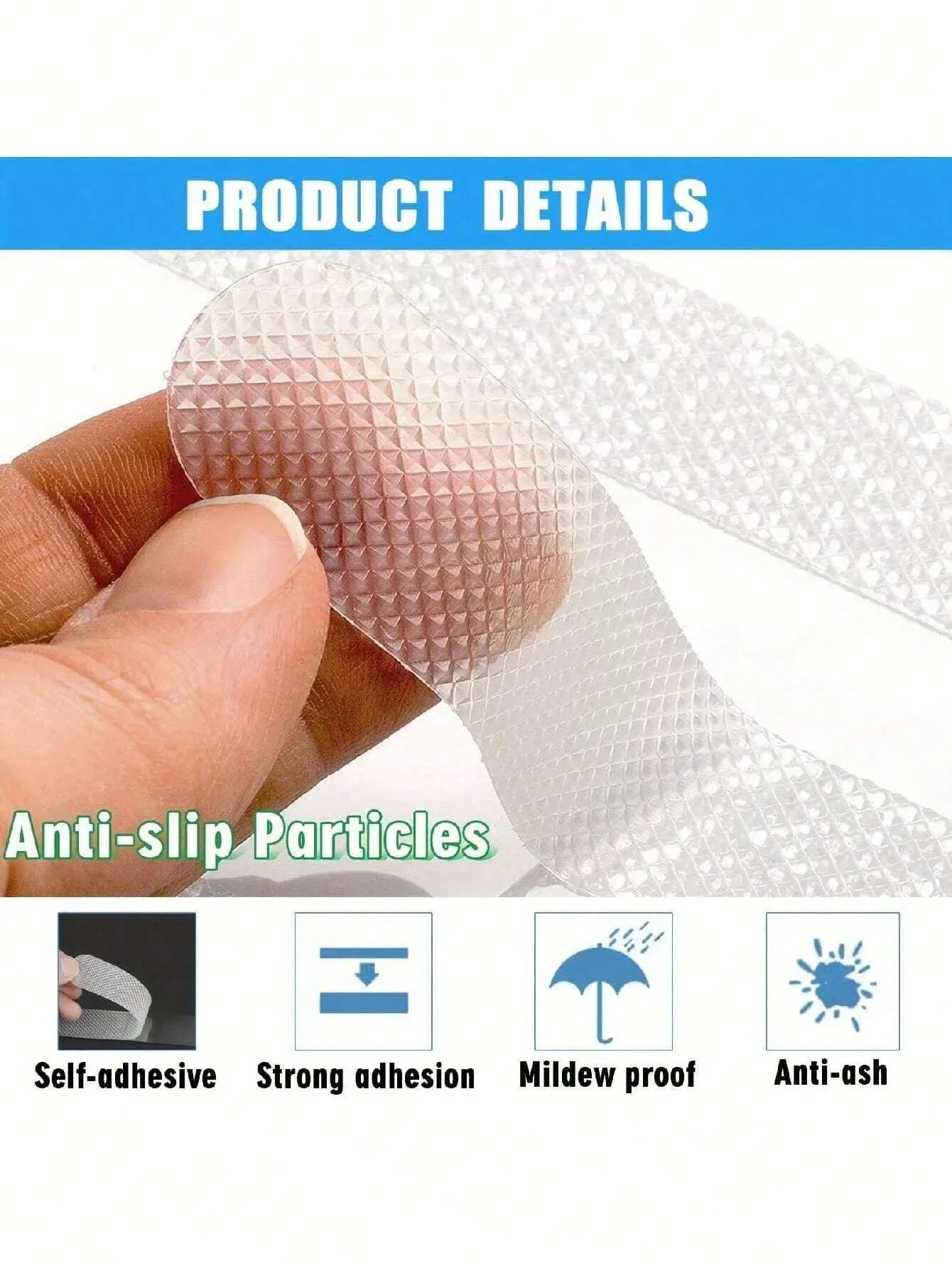 24pcs/Package Transparent Anti-Slip Stickers For Bathroom Floor And Shower - Bathtub Floor Safety Anti-Slip Strips