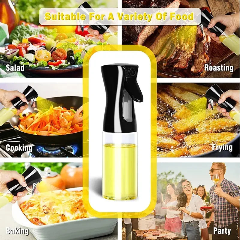 200/300/500mlOil Spray Plastic Household Kitchen Oil Spray Bottle Or Oil Brush Nebulizing Mist Filling Cooking Dual Use BBQ