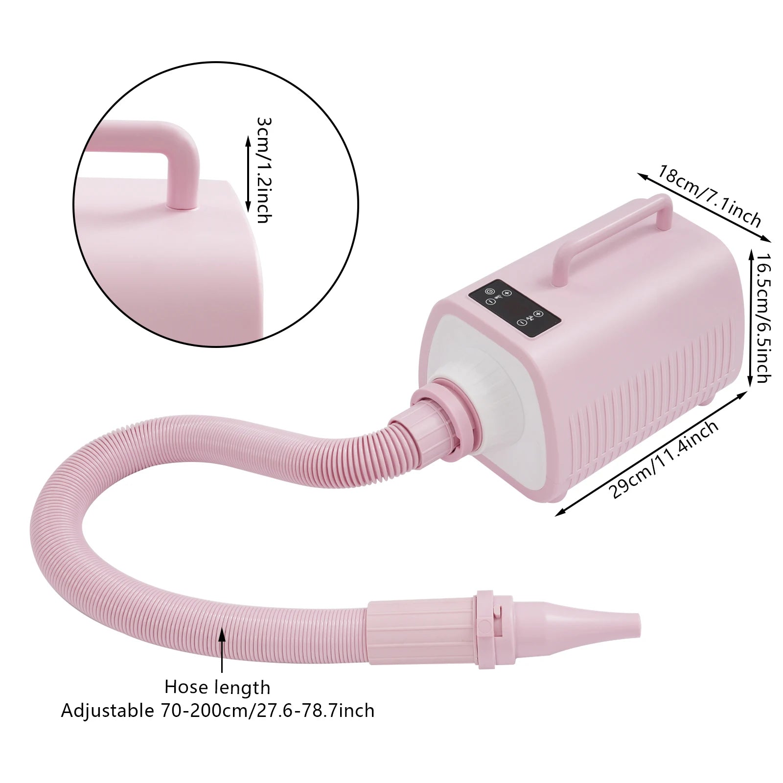 Professional Pet Hair Dryer for Dogs & Cats, 2100W High-Speed Blower, Adjustable Temp & 9 Speed Settings, with LED Display