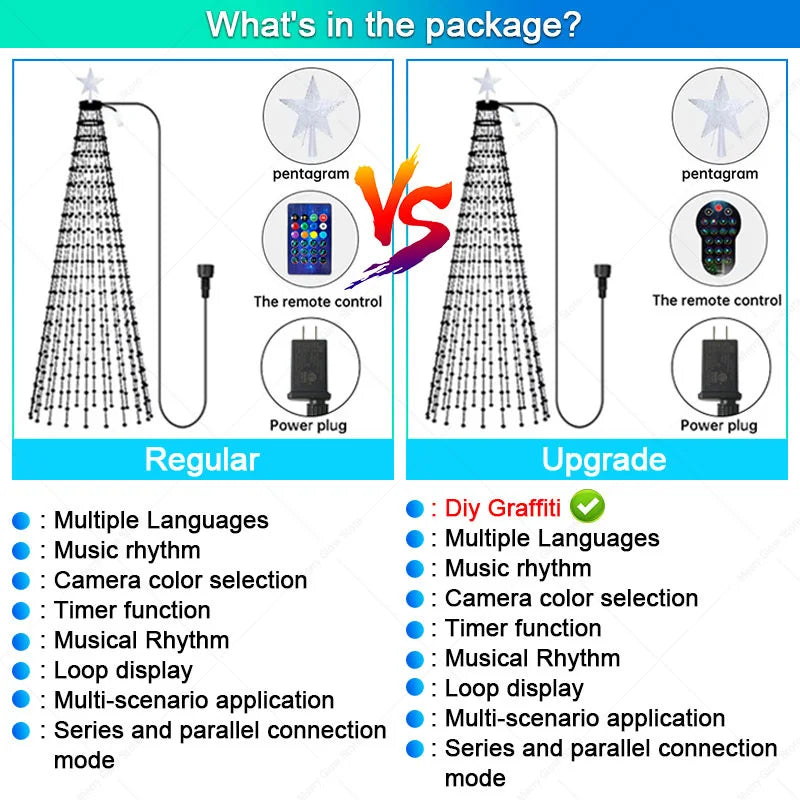 1.8/2.1M Smart RGB Fairy String Light Christmas Tree Light Bluetooth APP Control For Xmas tree Garland Decoration Festive Light