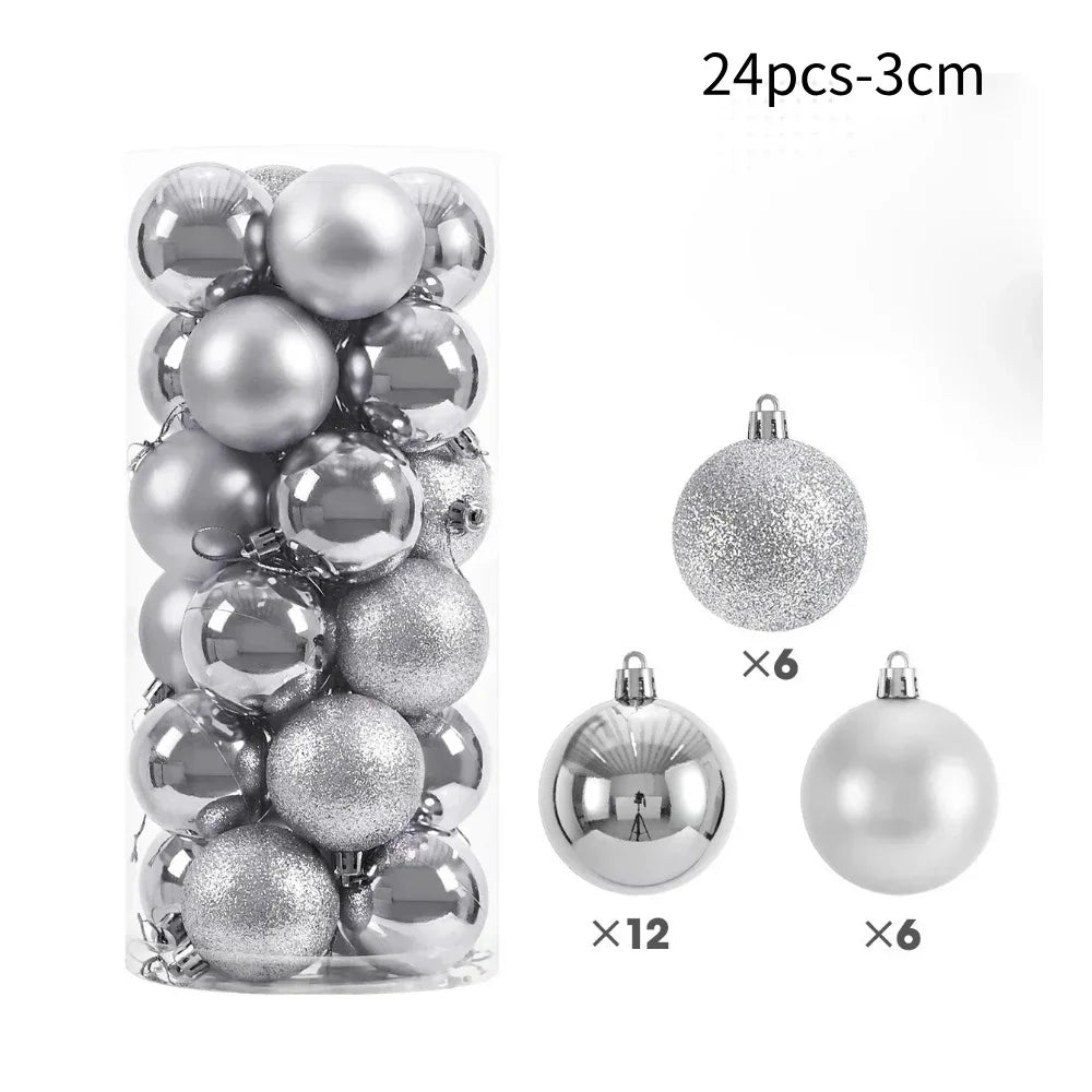 50Pcs Christmas Tree Balls Ornament Xmas Trees Hanging Bauble Pendant 2025 Christmas Decor For Home Navidad 2026 New Year Gifts