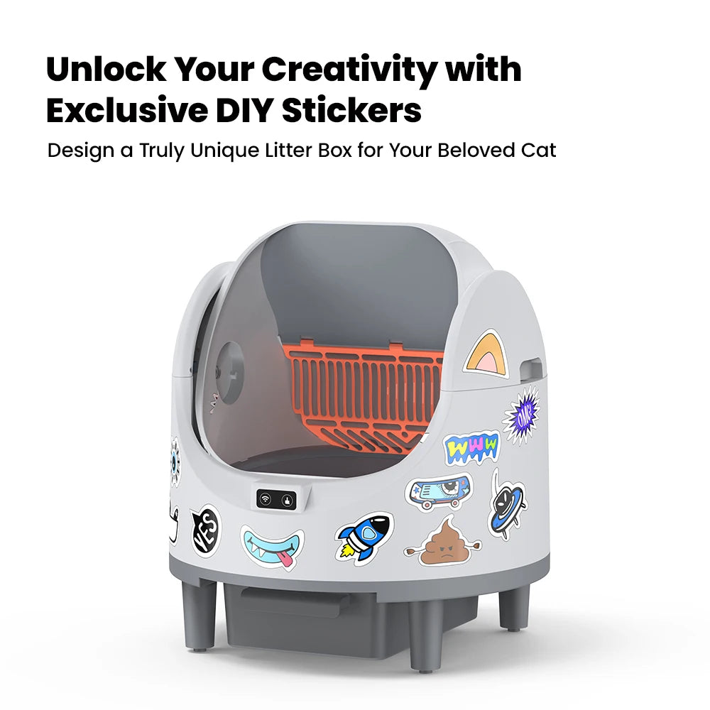 Smart Cat Litter Box, Self-Cleaning with Tuya App Control, 8L Large Capacity, Infrared Sensor Safety, Leak-Proof Design