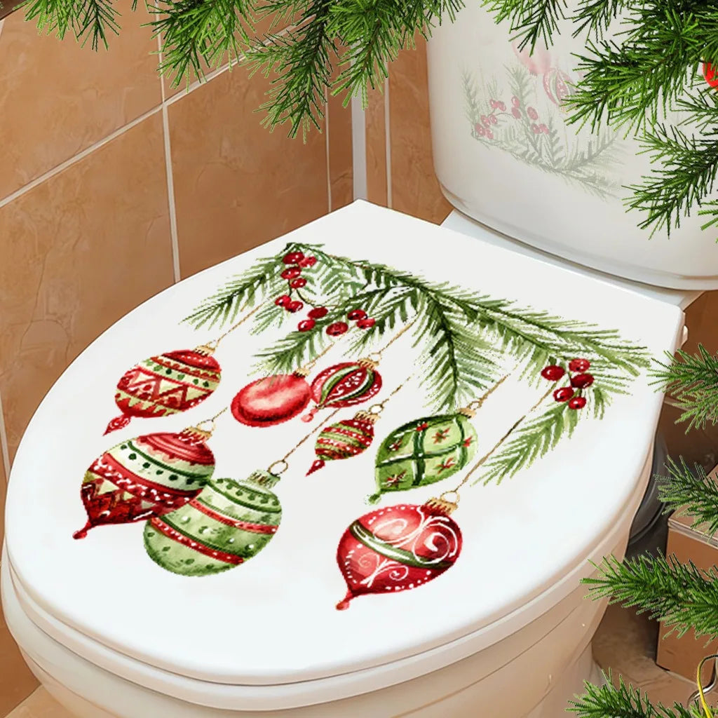 Cartoon Christmas Toilet Stickers Xmas Tree Snowman Santa Claus Stickers Merry Christmas Decor Noel Happy New Year 2026