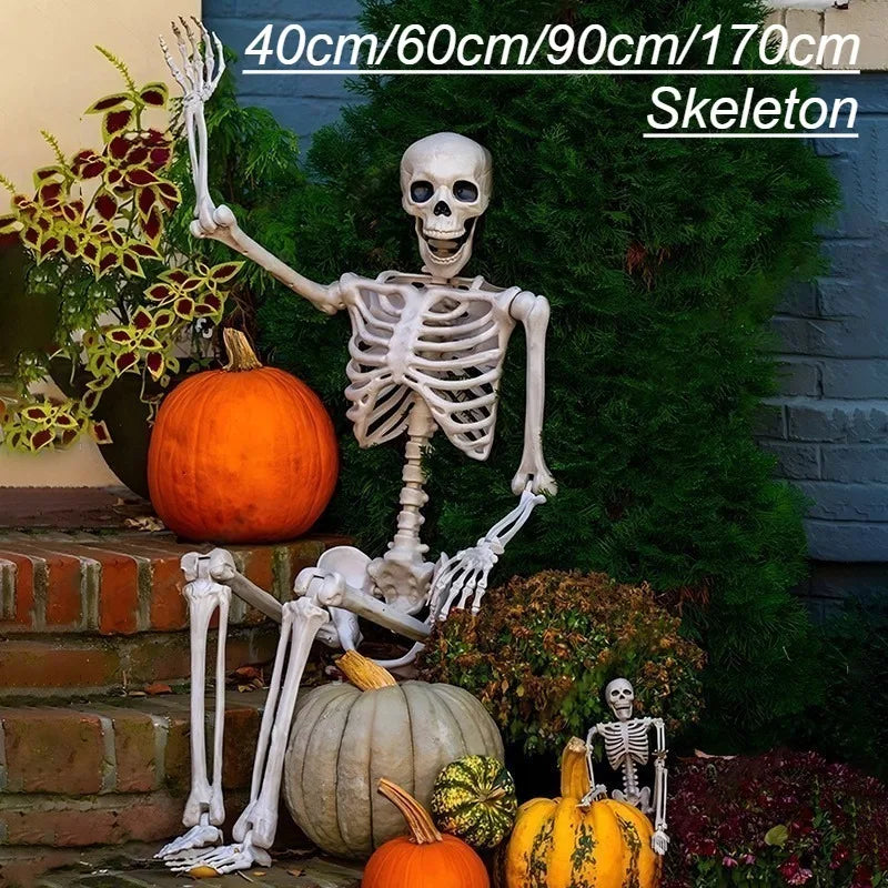 Simulation Skeleton Halloween Decoration 40/60/90/170cm Giant Skeleton Horror Decoration Home Halloween Party Skeleton Ornaments
