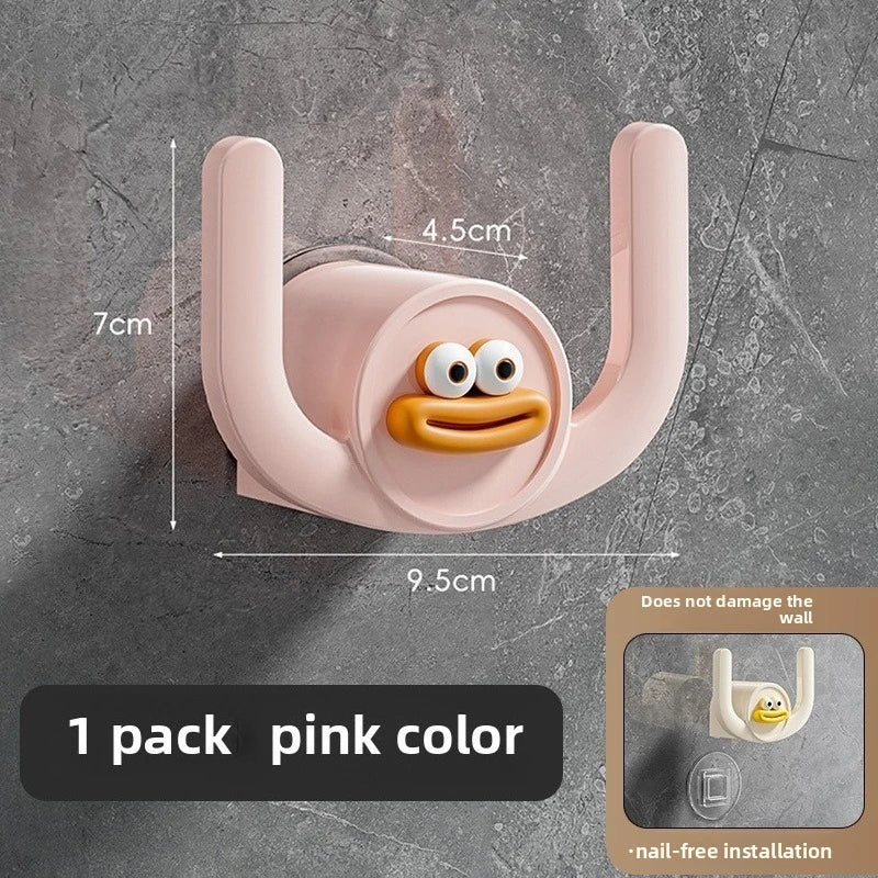 Bathroom Shelves Hanging Slippers Rack Cute Big Mouth No Drill Shoe Organizer Bathroom Wall Mount Multifunctional Storage Shelf