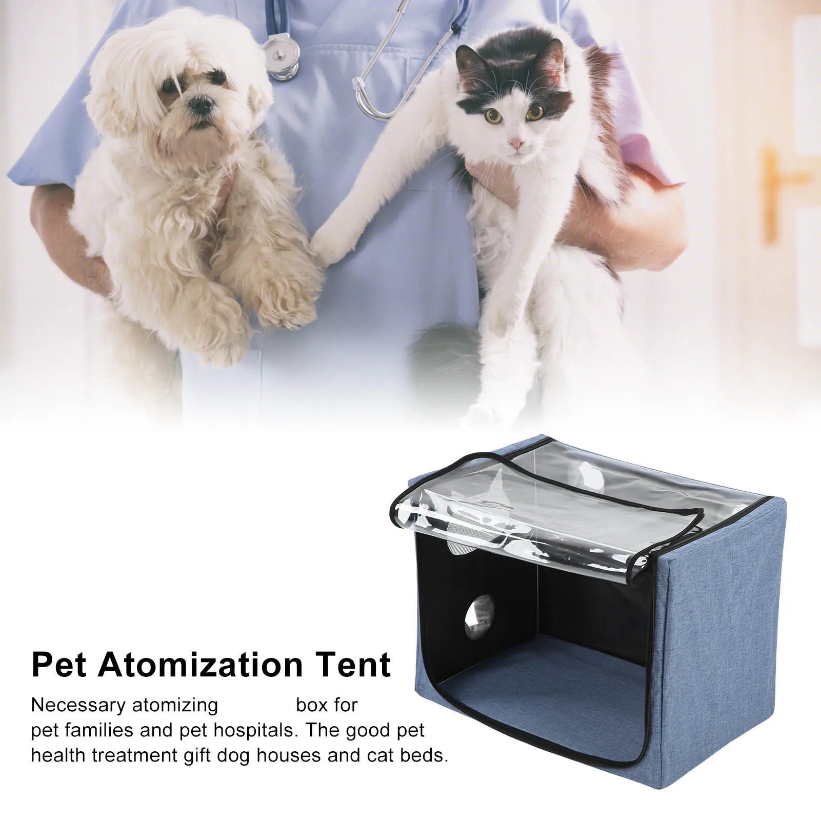 Pet Atomization Bag Pet Atomization Tent Pet Atomization Box Oxford Cloth Portable Pet Atomization Grooming Box for Cat Dog Pets