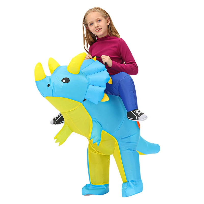 Kids Child Dinosaur Inflatable Costume Anime Purim Halloween Christmas Party Cosplay Costumes Dress Suits for Boys Girls