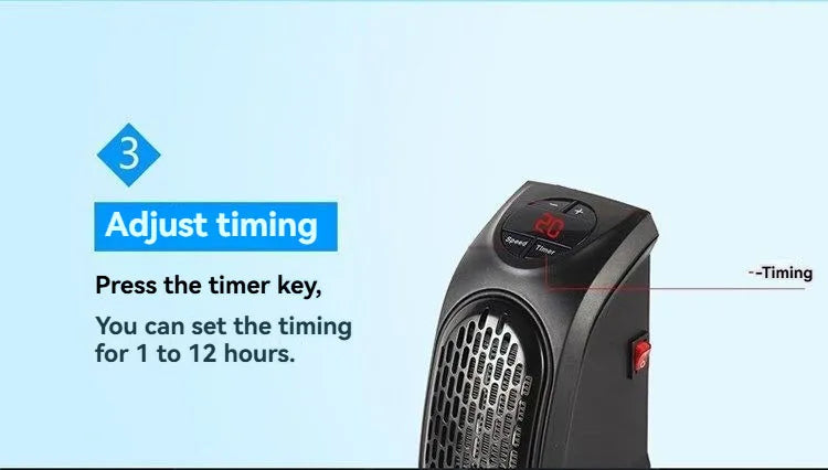 Portable Electric Heater, Plug-In Wall Heater for Rooms, Mini Radiator Fan Warmer, Compact Home Heating Appliance