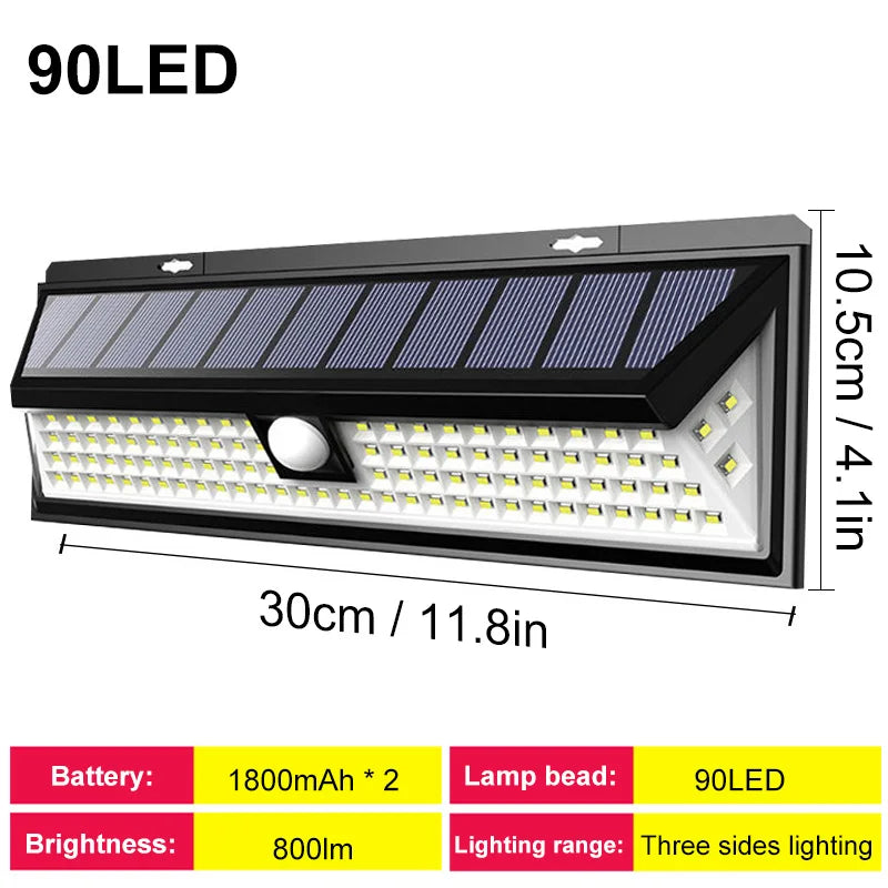 118LED Newest Solar LED Lights Outdoor Solar Lamp Of Motion Sensor 4 Mode Waterproof IP65 Solar Garden Light Street Yard Lantern