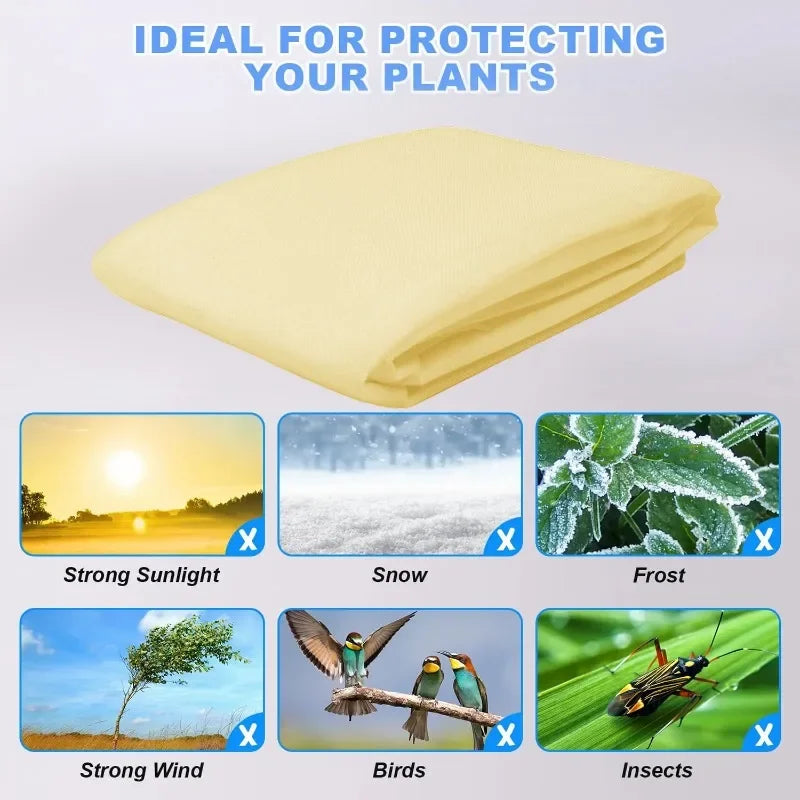 Winter Plant Cover with Drawstring Zip Multi-size Tree Cold Protection Bag Shrub Frost Protecting Bag Plant Against Cold Covers