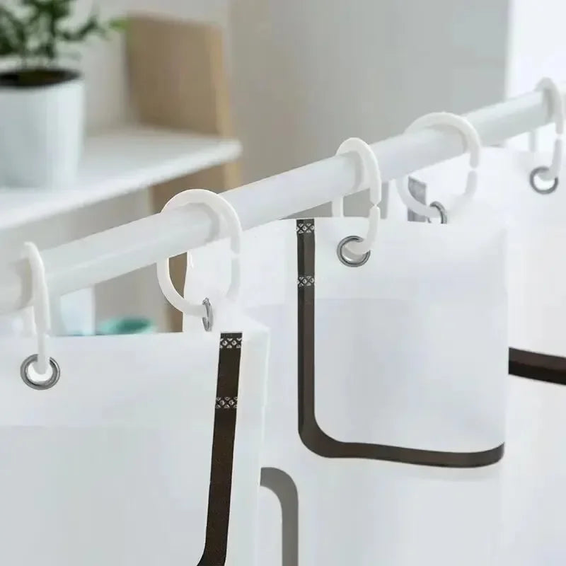 Bathroom Shower Curtains PEVA Waterproof Thickening Bath Curtain With Hooks Rustproof Metal Grommets Leaf Pattern Shower Curtain