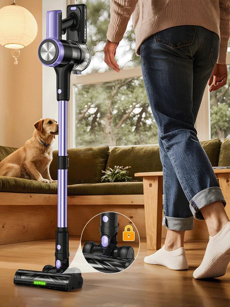 500W/46KPA Self-Standing Cordless Vacuum Cleaner,60 Mins Handheld Vacuum Cleaners,Smart LED Screen Vacuum for Carpet/Pet Hair