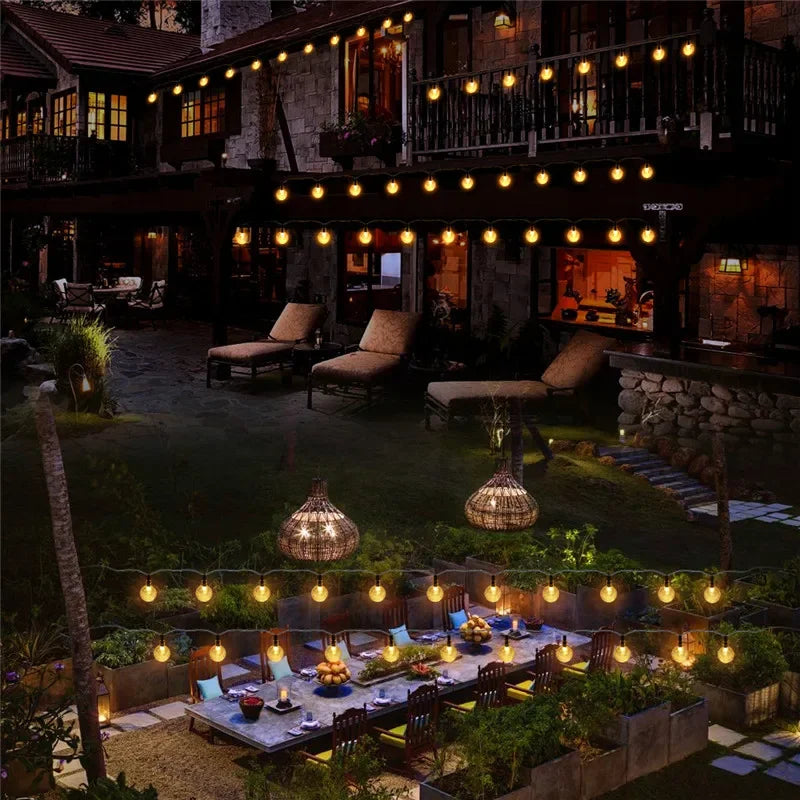 2024 New Solar Crystal Globe LED String Lights LED Solar Outdoor Light IP65 Fairy Light Christmas Garland for Garden Party Decor