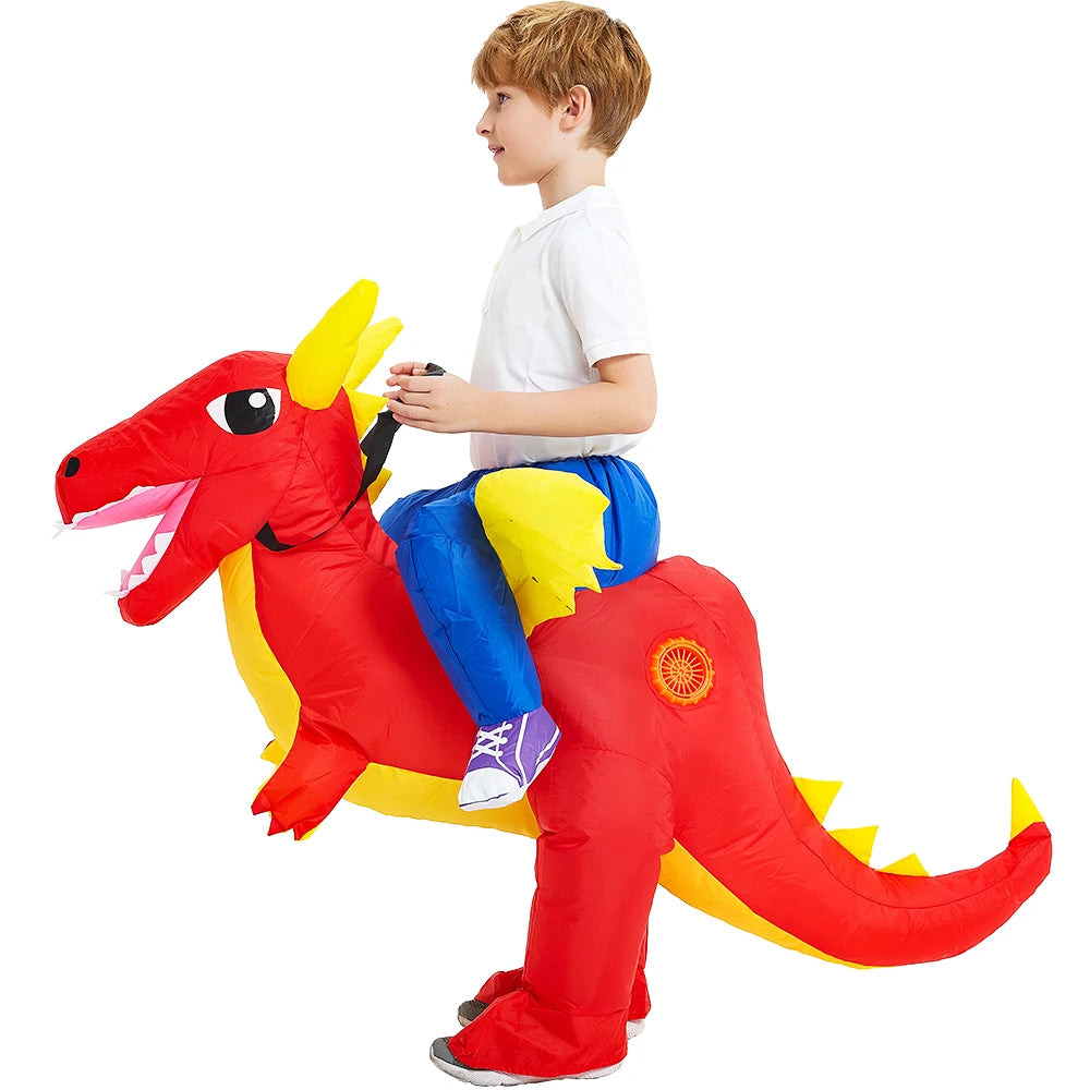 Kids Child Dinosaur Inflatable Costume Anime Purim Halloween Christmas Party Cosplay Costumes Dress Suits for Boys Girls