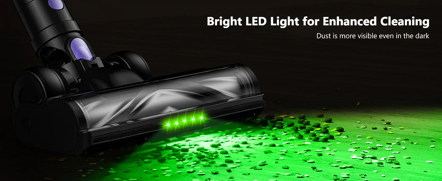 500W/46KPA Self-Standing Cordless Vacuum Cleaner,60 Mins Handheld Vacuum Cleaners,Smart LED Screen Vacuum for Carpet/Pet Hair