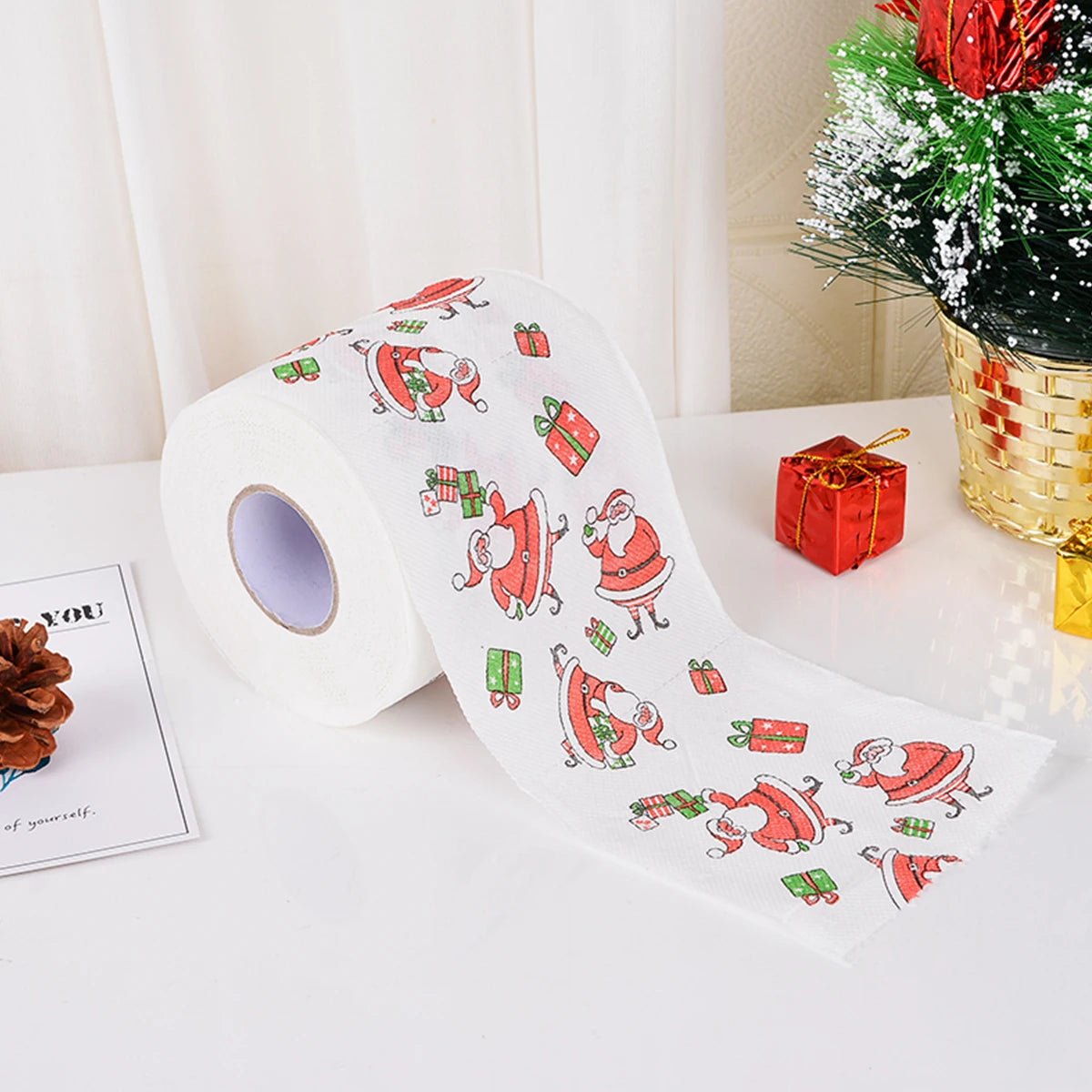 Christmas Santa Claus Bath Toilet Roll Paper Merry Christmas Decoration for Home 2025 Xmas Ornaments Navidad Natal New Year 2026