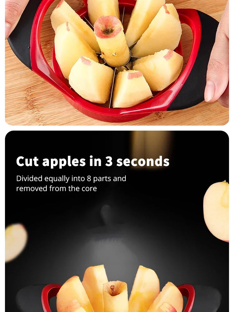 Stainless Steel Apple Slicer & Corer, Super Sharp Apple Cutter Peeler, Multifunctional Kitchen Tool for Fruit Cutting
