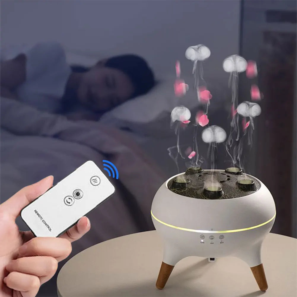 New Dynamic Jellyfish Air Humidifier 250ml Essential Oil Diffuser Remote Control Bedroom Humidifier With 7 Colorful Night Lights