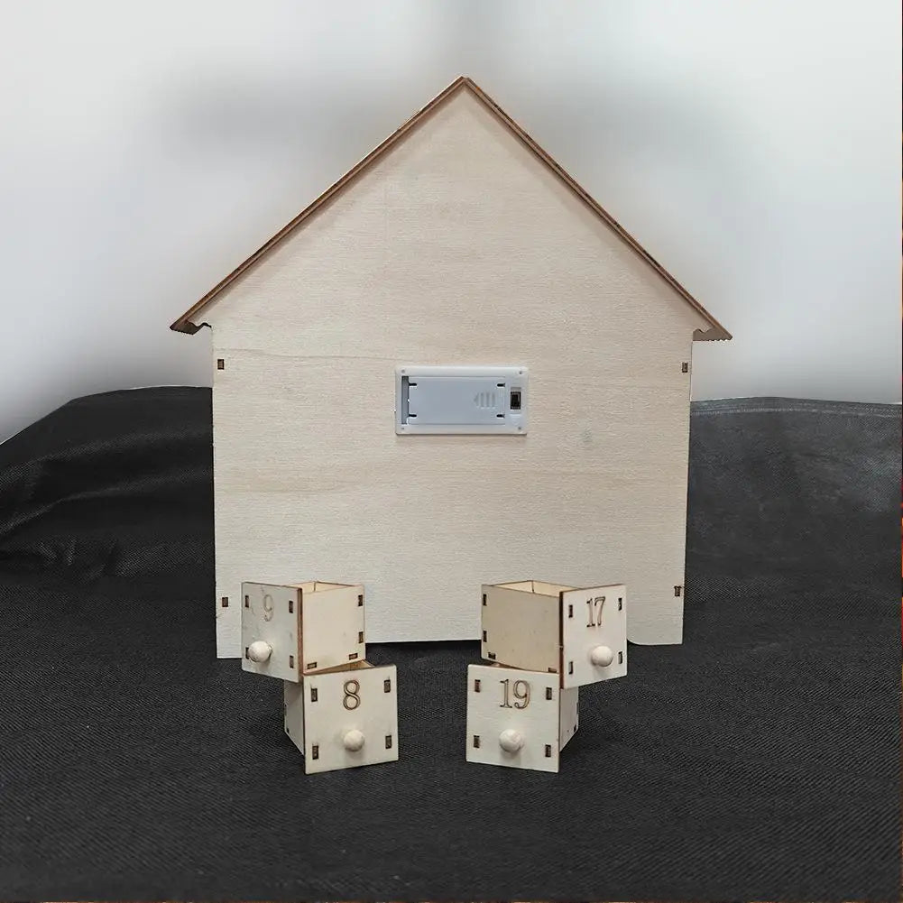 Christmas Advent Calendar 24 Days Countdown Decoration Reusable Detachable Wooden Tabletop Christmas Decoration