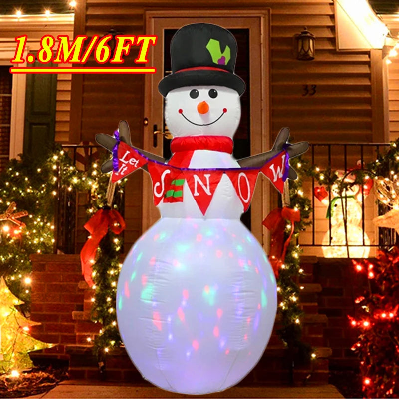 Christmas Inflatable Decoration Toy Built-in LED Lights Inflatable Model Ornament Xmas Party New Year Garden Indoor Outdoor Deco