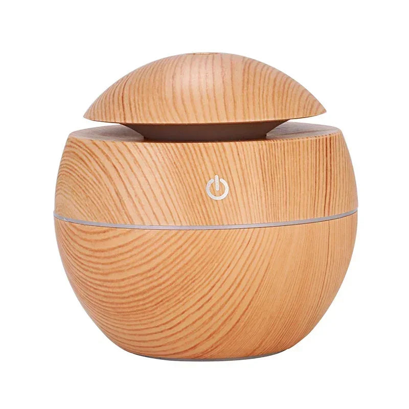 Mini Woodgrain Ultrasonic Humidifier USB Essential Oil Diffuser Portable Desktop Aromatherapy Air Humidifier for Home Office Use