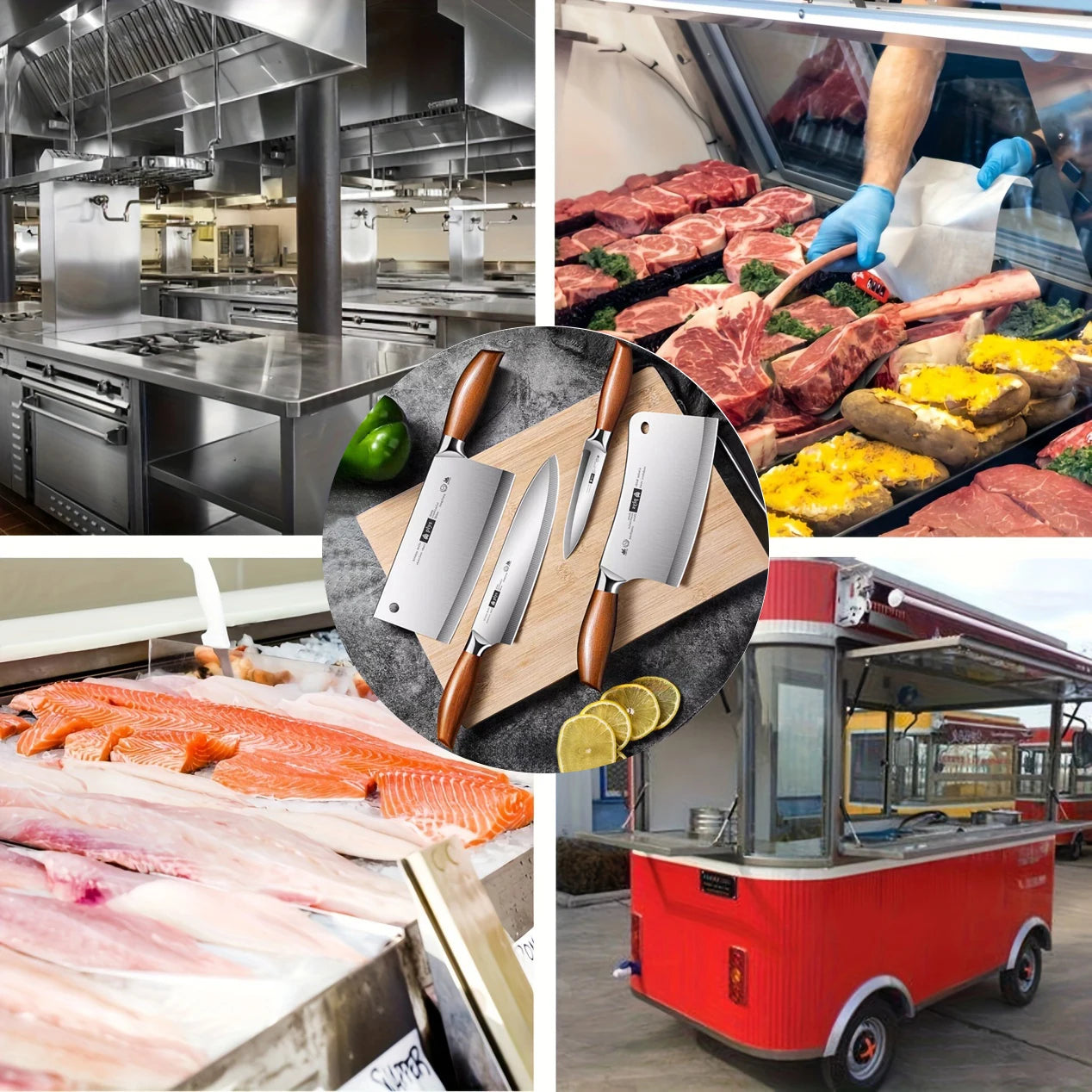 Professional Kitchen Knife 4-piece set, home sharp cleaver,Multi-purpose slicer,Professional Chef Knife,Fixed blade paring knife