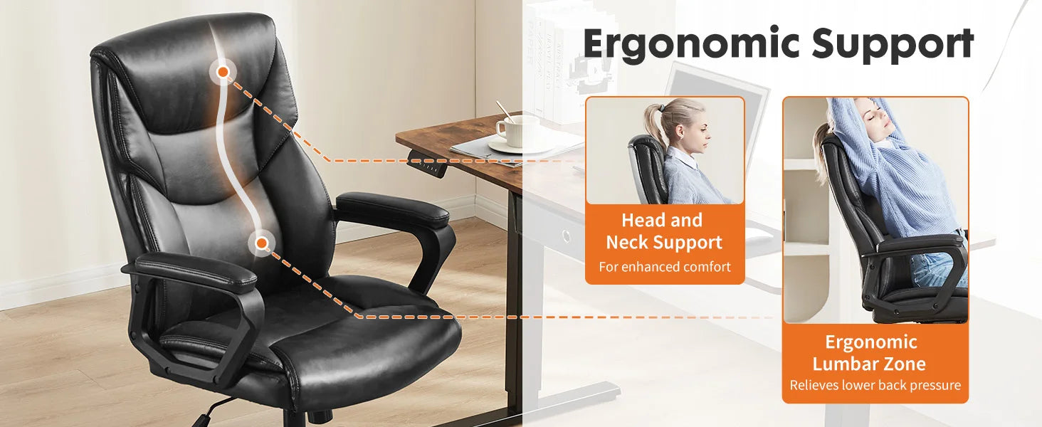JHK Ergonomic PU Leather Padded Armrest Living Room Rocking Gaming Chair Swivel Wheel With Lumbar Support Gaming Chairs