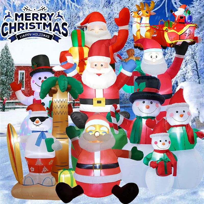Christmas Inflatable Decoration Toy Built-in LED Lights Inflatable Model Ornament Xmas Party New Year Garden Indoor Outdoor Deco