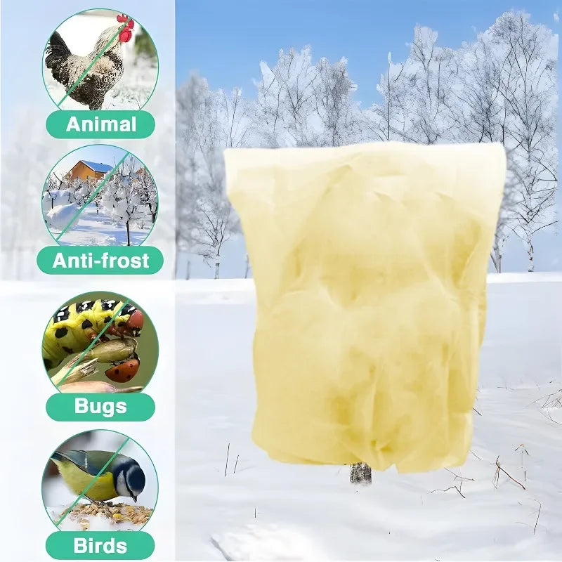 Winter Plant Cover with Drawstring Zip Multi-size Tree Cold Protection Bag Shrub Frost Protecting Bag Plant Against Cold Covers