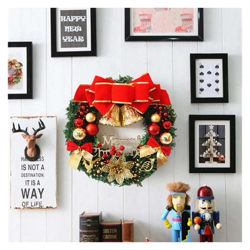 Christmas Decoration Wreath 30cm Festival Garland Christmas Decorations Front Door Window Wall New Year Party Supplies