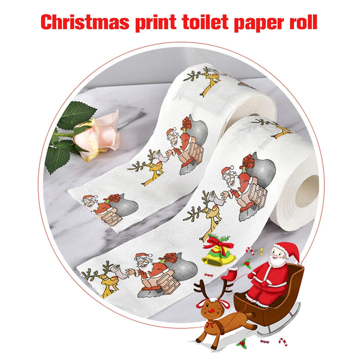 Christmas Santa Claus Bath Toilet Roll Paper Merry Christmas Decoration for Home 2025 Xmas Ornaments Navidad Natal New Year 2026