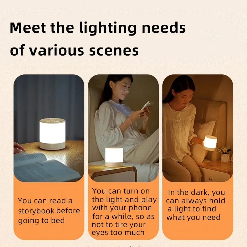 Kids Night Light Led Touch Sensor Light Stepless Dimmable Beside Lamp USB Charging Table Lamp Baby Night Lamp for The Bedroom