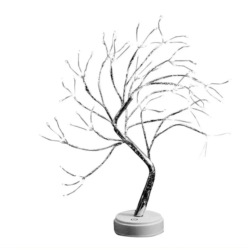 108LED Fairy Sparkly Tree Table Lamp Remote Control USB&3AA Powered DIY Bonsai Artificial Tree Light Bedroom Desktop Night Light