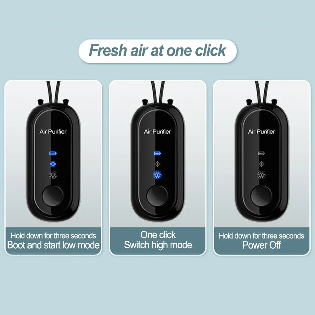 Portable Negative Ion Mini Air Purifier Fresher Hanging Negative Ions Purify Air Machine 780mAh Convenient Purify Air Anywhere