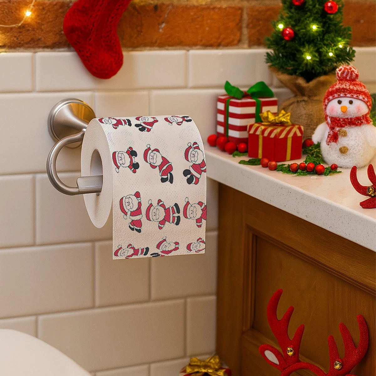 Christmas Santa Claus Bath Toilet Roll Paper Merry Christmas Decoration for Home 2025 Xmas Ornaments Navidad Natal New Year 2026