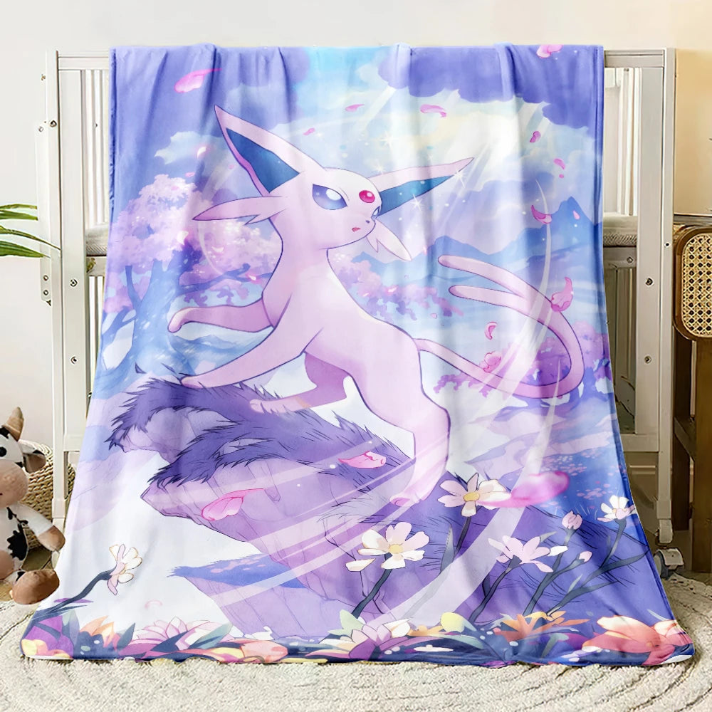 Pok É Mon Themed Printed Flannel Blanket for Bedrooms, Living Rooms, Sofas Blankets, Offices, Lunch Breaks, Picnics, Etc