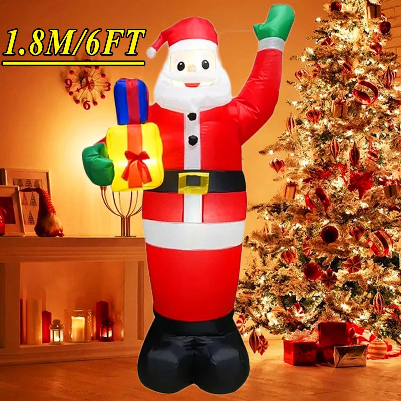 Christmas Inflatable Decoration Toy Built-in LED Lights Inflatable Model Ornament Xmas Party New Year Garden Indoor Outdoor Deco